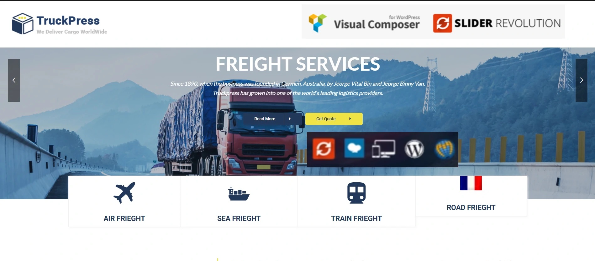 TruckPress Logistics and Transportation WordPress Theme